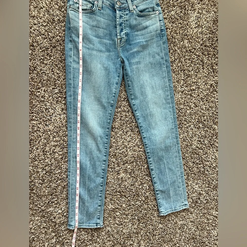 7 For All Mankind Skinny Jeans Women Size 23‎ Light Blue Denim (0647) - Picture 13 of 15